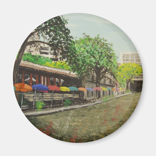Aimant River Walk San Antonio, TX Peinture (Devant)