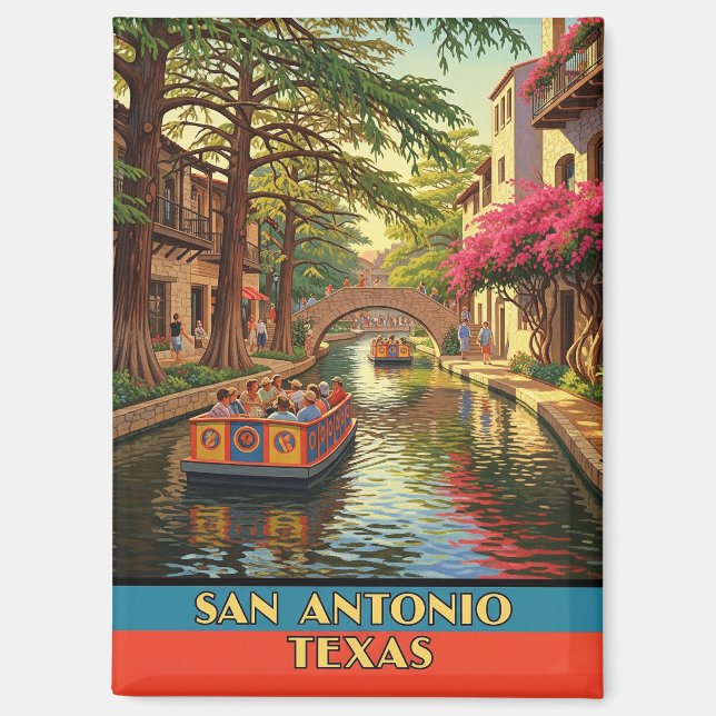 Aimant Riverwalk San Antonio Texas Travel (Recto)
