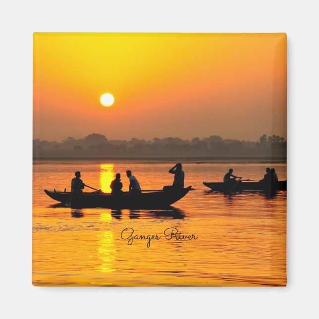 Aimant Rivière Ganges, photo paysage pittoresque (Devant)