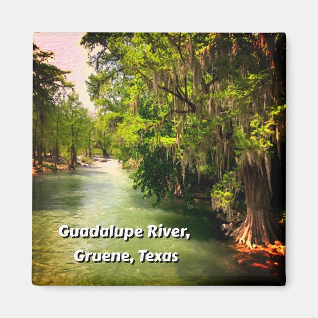 Aimant Rivière Guadalupe en Gruene, Texas Aquarelle (Devant)
