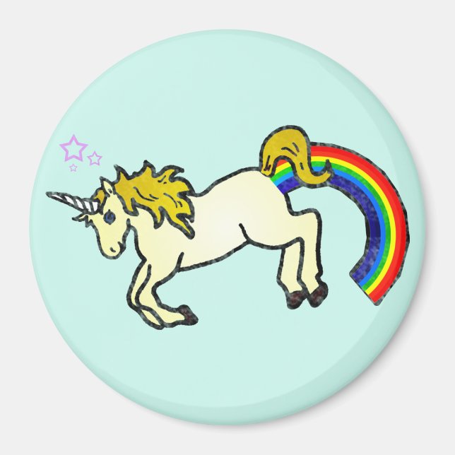 Aimant Riyah-Li dessine une licorne à arc-en-ciel (Devant)