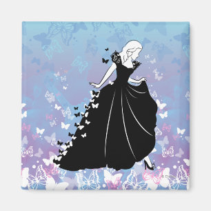 Aimant Robe à papillons Cendrillon Silhouette 2