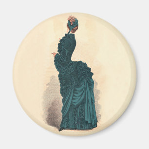 Aimant Robe Bleue Victorienne élégante Mode Femme Art