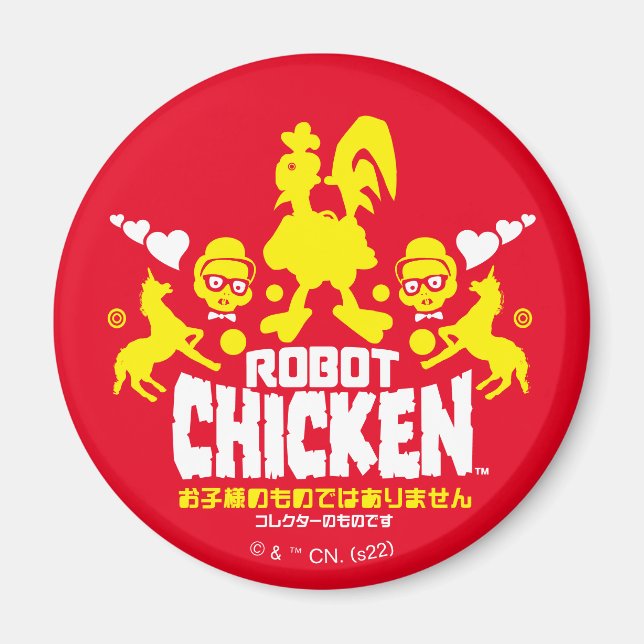 Aimant Robot Chicken Nerd Unicorn (Devant)