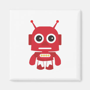 Aimant Robot rouge rétro