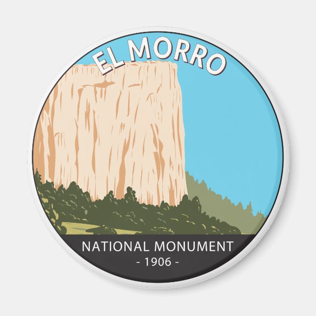 Aimant Rocher d'Inscription du Monument National El Morro (Devant)