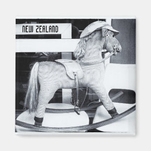 Aimant Rocking Horse, Nouvelle-Zélande BW (Frigo Magnet)
