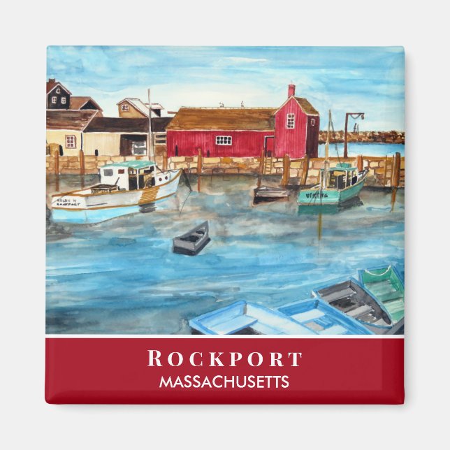 Aimant Rockport Harbour Massachusetts Nouvelle-Angleterre (Devant)