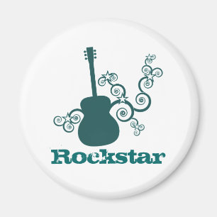 Aimant Rockstar Guitar Magnet, Turquoise foncé