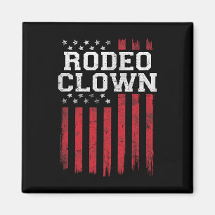 Aimant Rodeo Clown Fier Drapeau Américain Usa Patriot Pat
