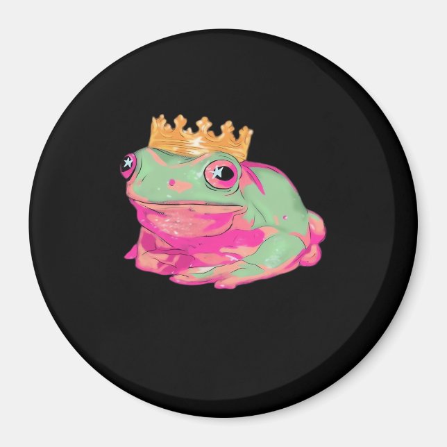 Aimant Roi Grenouille Funky Mème Style Classique (Devant)