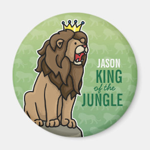 Aimant Roi Lion de la jungle, ajouter le nom de l'enfant