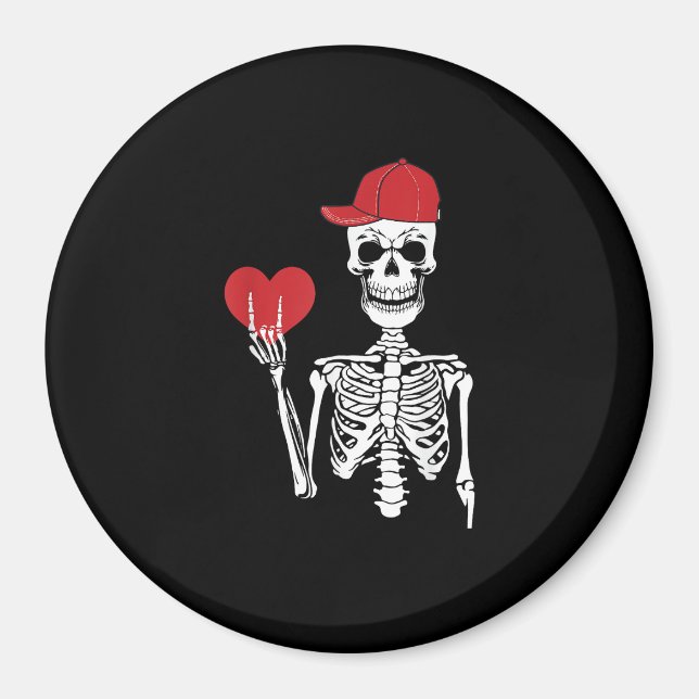 Aimant Roll Skeleton Mains Coeur Valentines Jour Crâne (Devant)