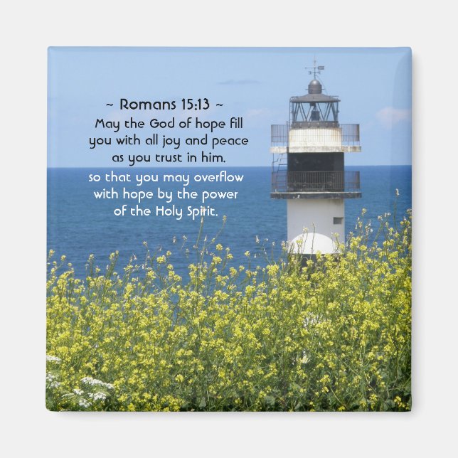 Aimant Romains 15:13 Puisse le Dieu de l'Espoir, Phare (Devant)