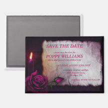 Romantique gothique rose et bougie save the date