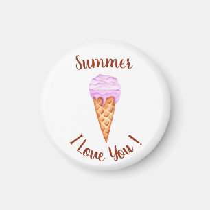 Aimant Romantique Je t'aime Crème de glace Anniversaire M