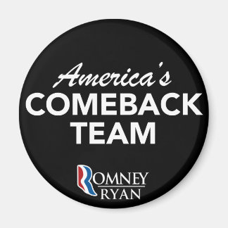Aimant Romney Ryan America's Comeback Team Round (Noir)