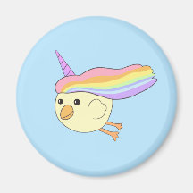 Aimant rond au poulet à la licorne