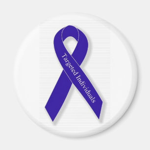 Aimant rond avec le logo de ruban d'indigo