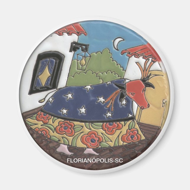 Aimant rond Boeuf de Papaye (Devant)