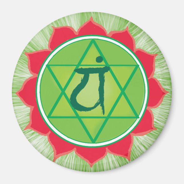 Aimant rond Coeur Chakra Anahata (Devant)