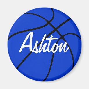 Aimant Rond De Basket Bleu Personnalisé
