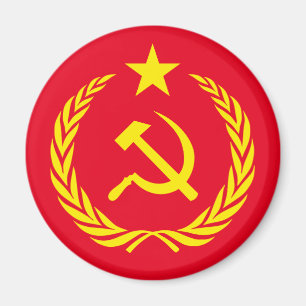 Aimant rond de drapeau communiste de guerre froide