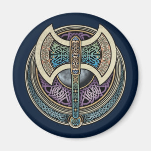 Aimant rond de Knotwork Labrys