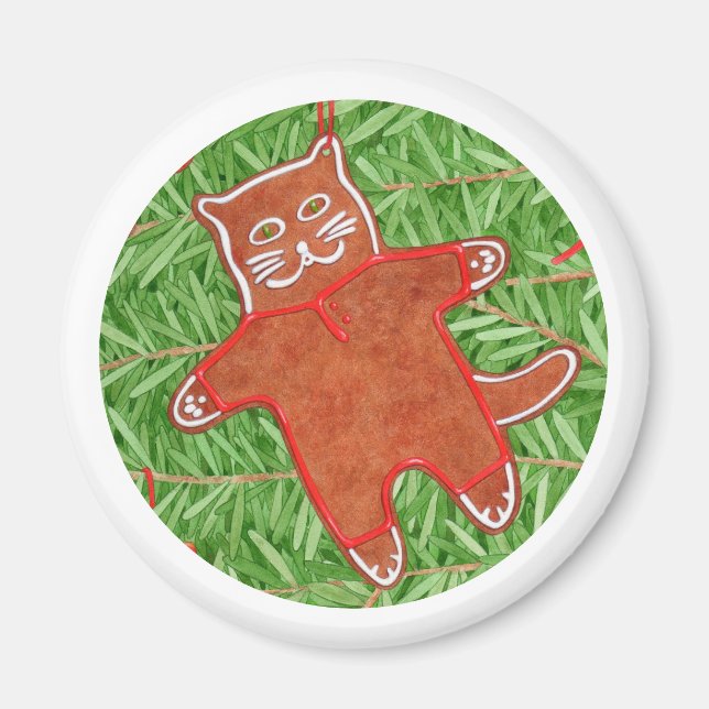 Aimant rond de la CUISINE GINGERBREAD / Blanc (Devant)