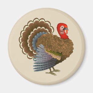 Aimant rond de la Turquie de thanksgiving