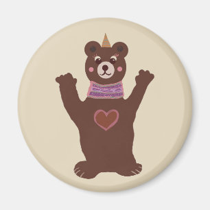 Aimant rond de l'ours Brown