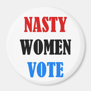 Aimant rond de vote méchant de femmes