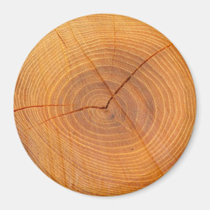 Aimant rond en coupe d'arbre d'acacia grand