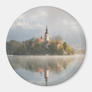 Aimant rond Foggy Bled Lake
