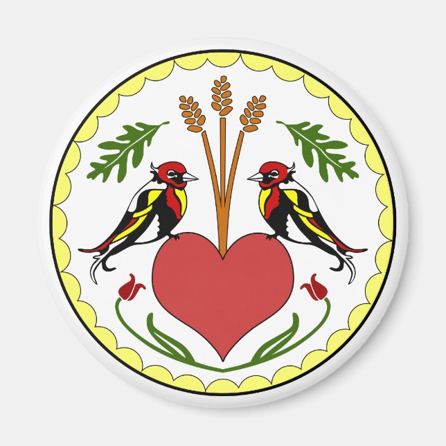 Aimant rond - Long, Joyeux Relation Hex (Devant)