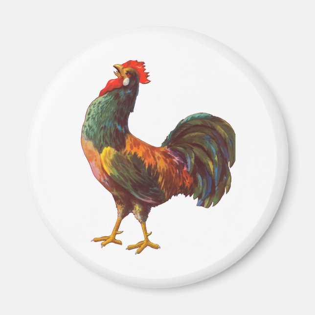 Aimant Rooster Cuisine Vintage Crate Art (Devant)