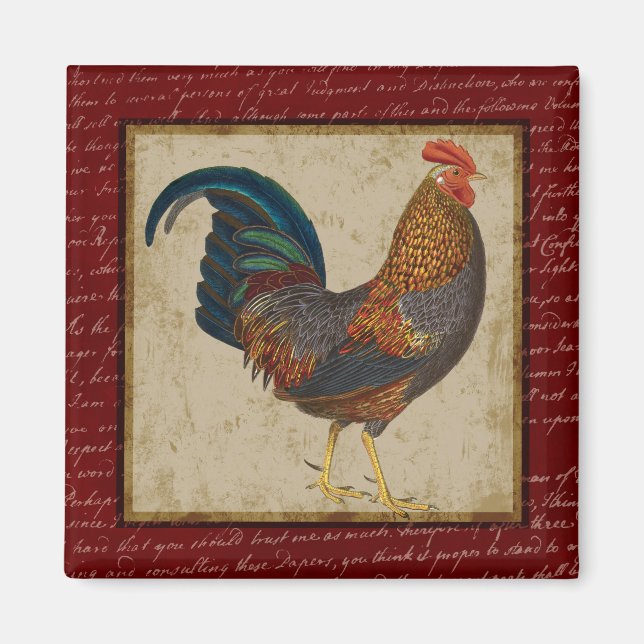 Aimant Rooster rouge (Devant)
