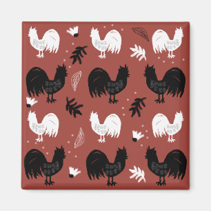 Aimant Roosters rustique Motif de ferme