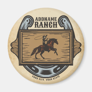 Aimant Roping Cowboy AJOUTER LE NOM Western Family Horse