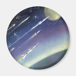 Aimant Roquettes de science-fiction vintages dans l'espac
