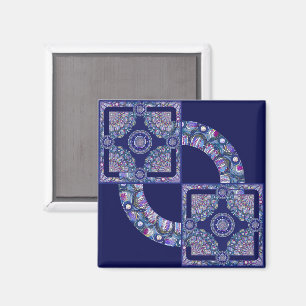 Aimant Rosace bleue