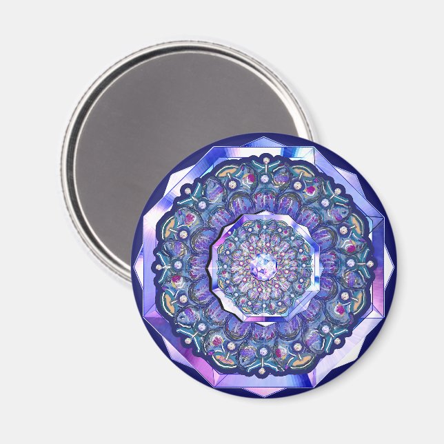 Aimant Rosace bleue (Recto/Verso)