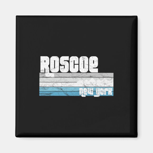 Aimant Roscoe New York Ny Retro Vacation Skiing Hiking Sn (Devant)