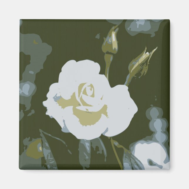 Aimant Rose Blanche (Devant)