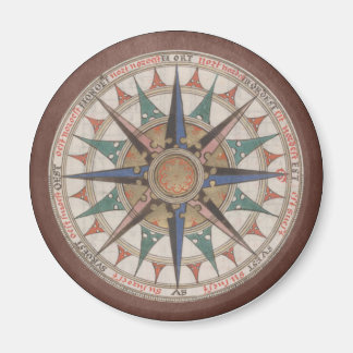 Aimant Rose Brown Antique Compass
