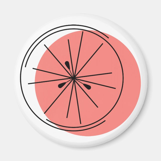 Aimant rose Citrus rond (Devant)