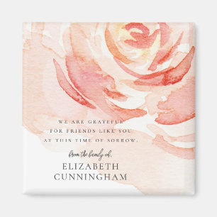 Aimant Rose d'aquarelle Memorial Flower Élégant chic