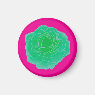 Aimant Rose d'art pop vert