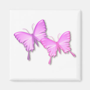 Aimant rose de conception de papillons