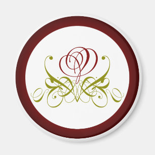 Aimant Rose de la calligraphie de Bourgogne